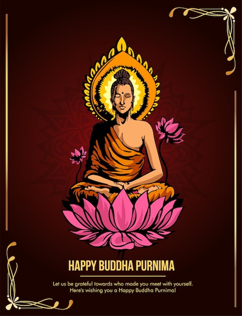 Ilustração de Buddha Purnima Background com design agradável e criativo