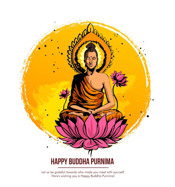 Ilustração de buddha purnima background com design agradável e criativo