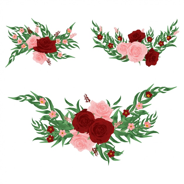 Ilustração de buquê rosa para elemento de decoração