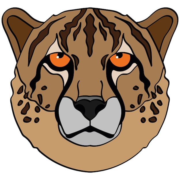 Vetor ilustração de cabeça de chita mascote esportivo ou logotipo de equipe em estilo plano imagem de desenho animado em gráficos vetoriais