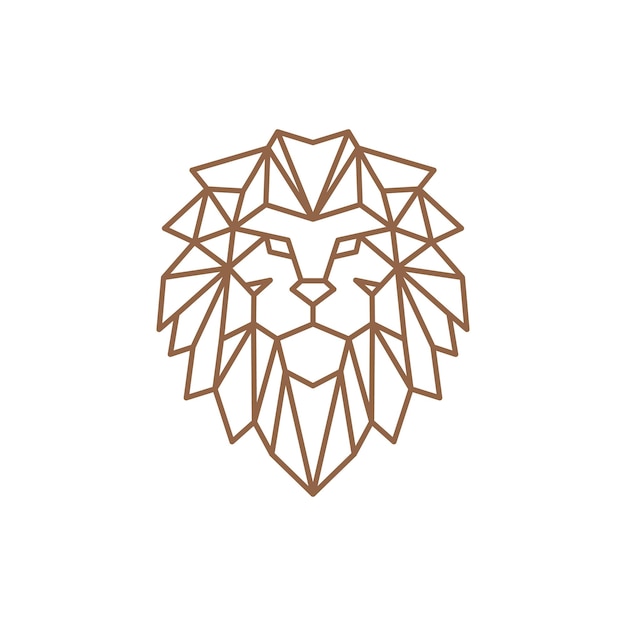 Vetor ilustração de cabeça de leão poligonal. estilo animal geométrico. ilustração vetorial