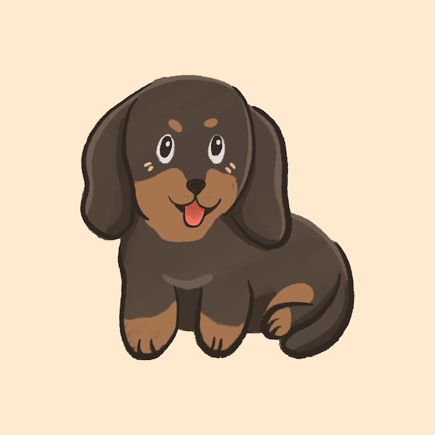 Ilustração de cachorrinho dachsund fofo