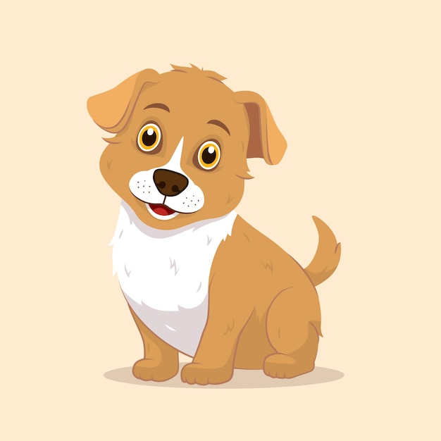 Ilustração de cachorrinho de desenho animado desenhado à mão