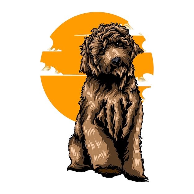 ilustração de cachorro com cor sólida