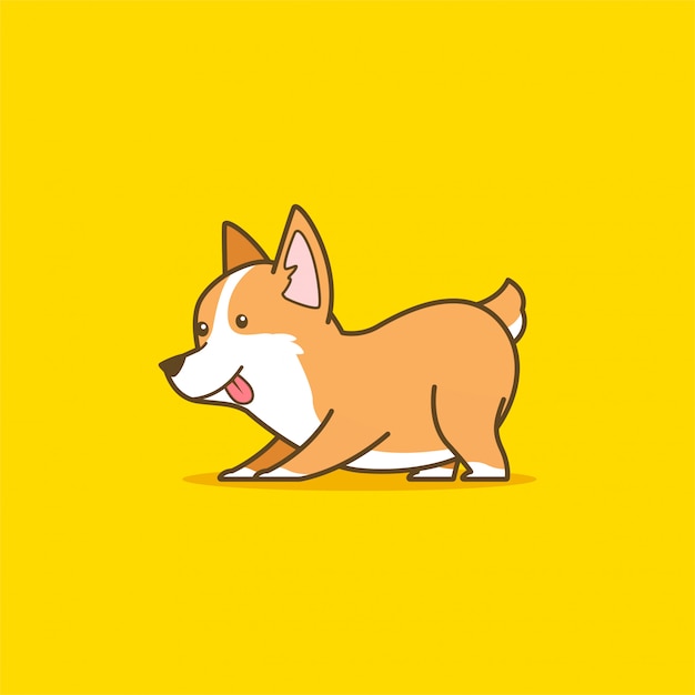 Ilustração de cachorro corgi bonito