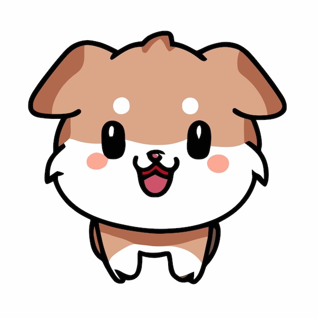 Ilustração de cachorro fofo estilo de desenho vetorial de cachorro kawaii  chibi desenho de cachorro