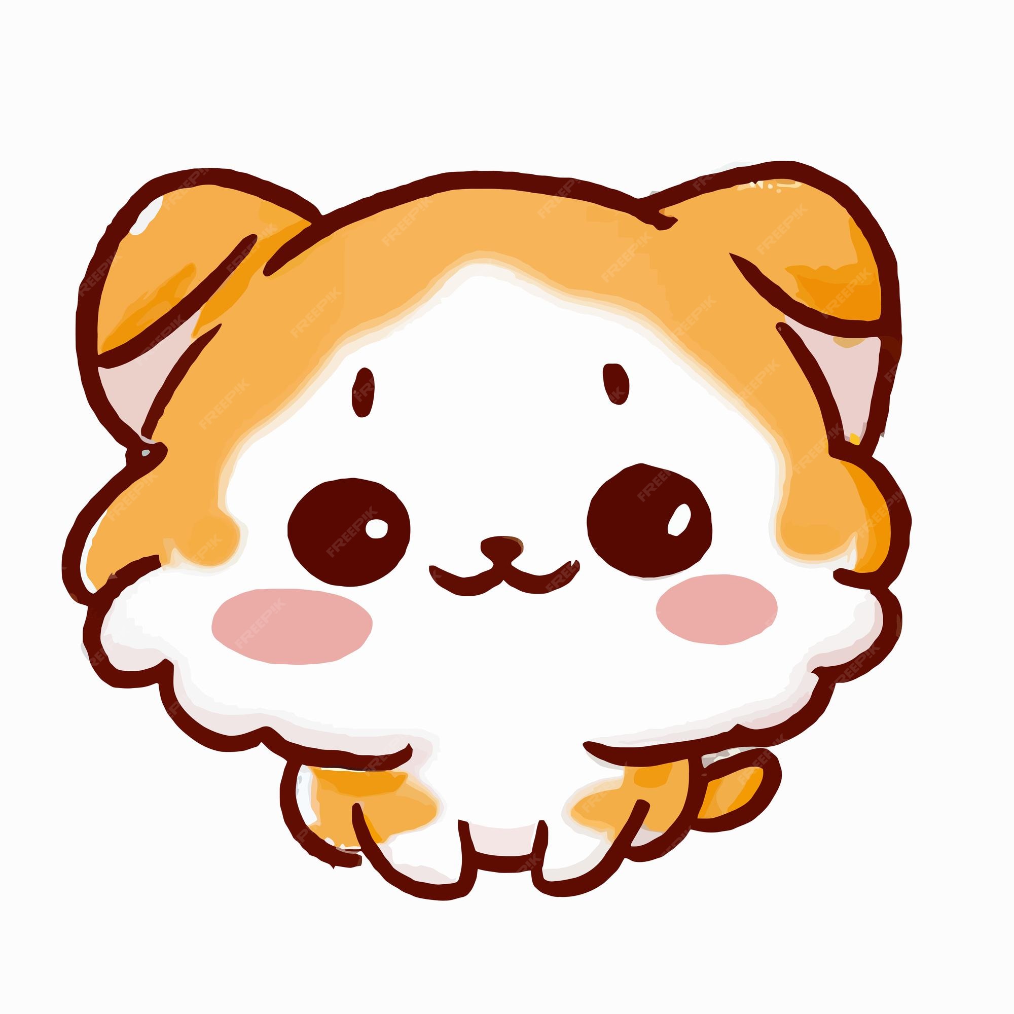 ilustração de cachorro fofo cachorro kawaii chibi estilo de