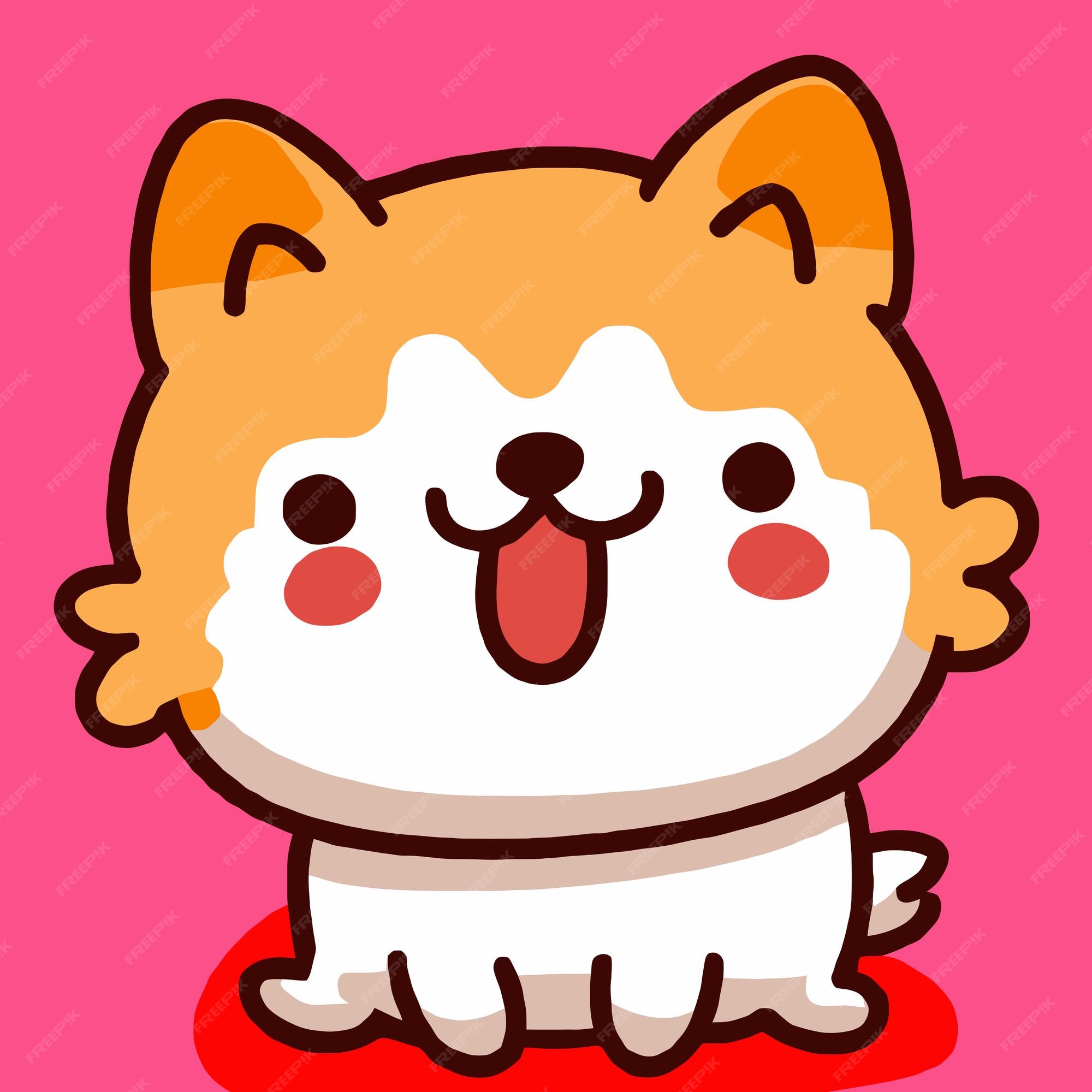 ilustração de cachorro fofo cachorro kawaii chibi estilo de