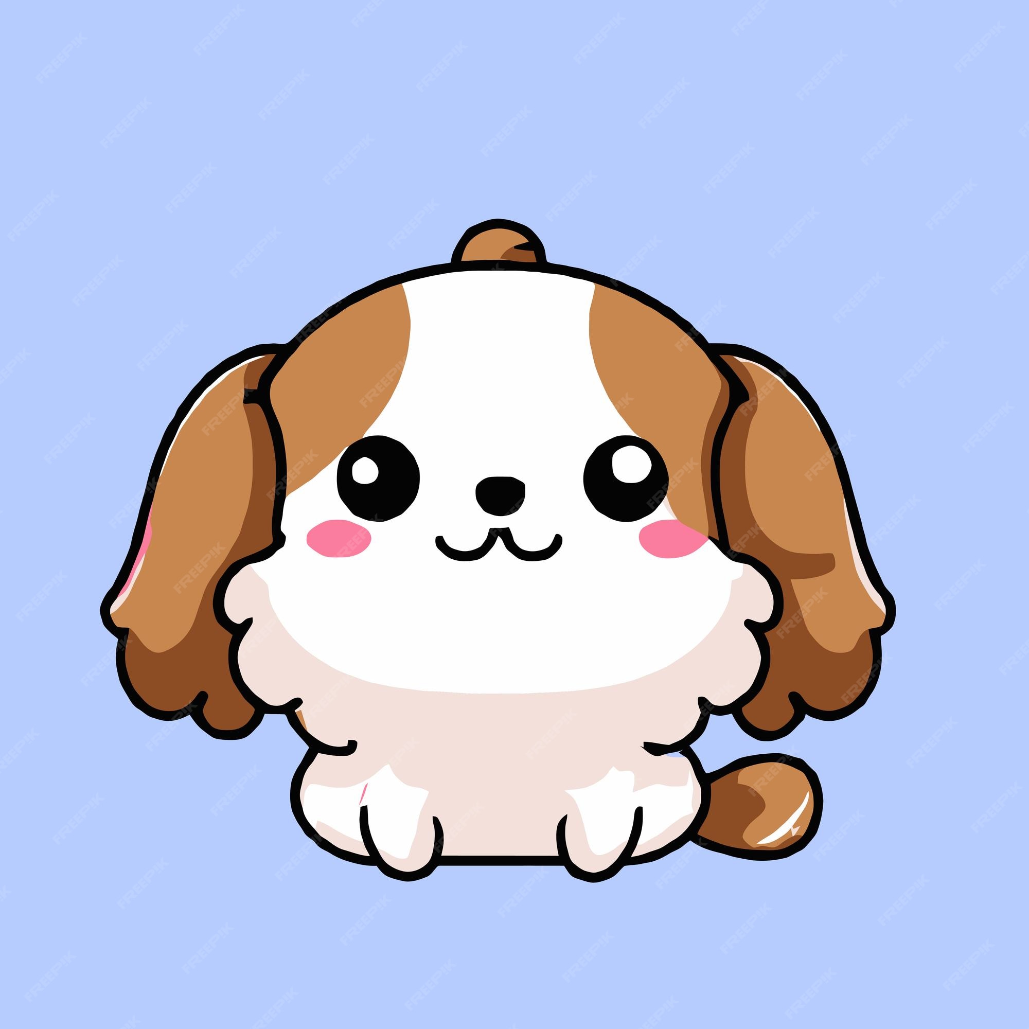 ilustração de cachorro fofo cachorro kawaii chibi estilo de