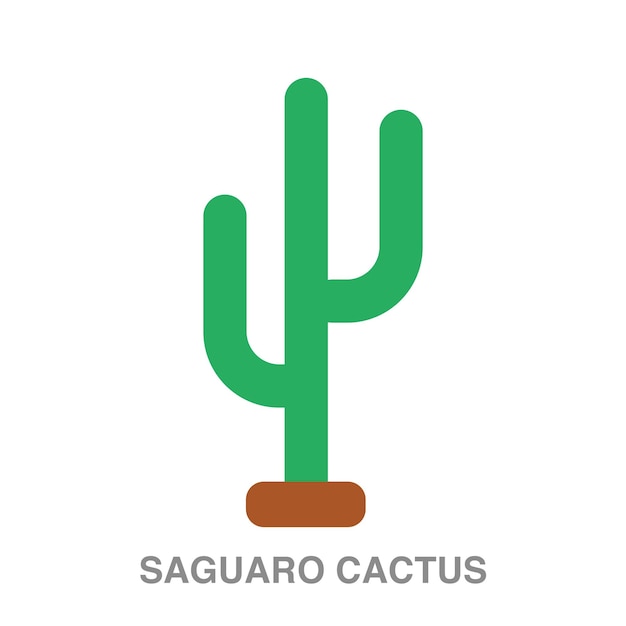 Ilustração de cacto saguaro em fundo transparente