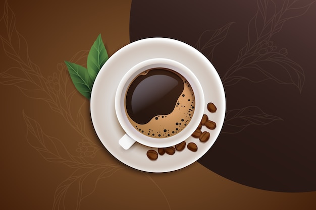 Ilustração de café em estilo realista