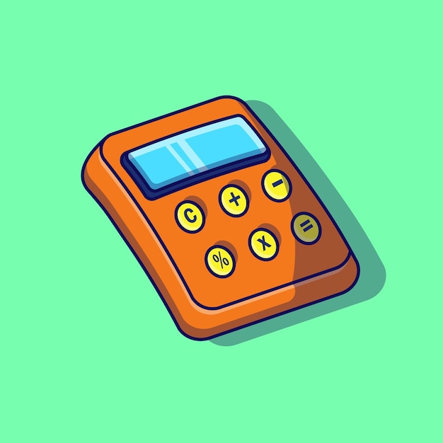 Ilustração de calculadora fundo isolado dos desenhos animados de ilustração de calculadora de negócios