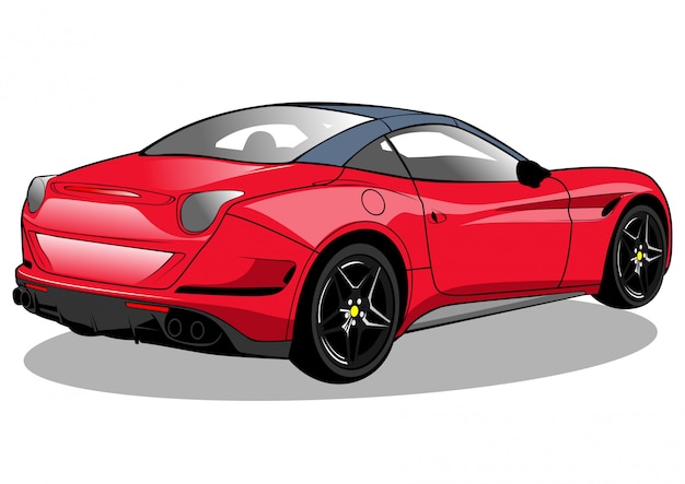 Ilustração de Califórnia de carro de corrida vermelho