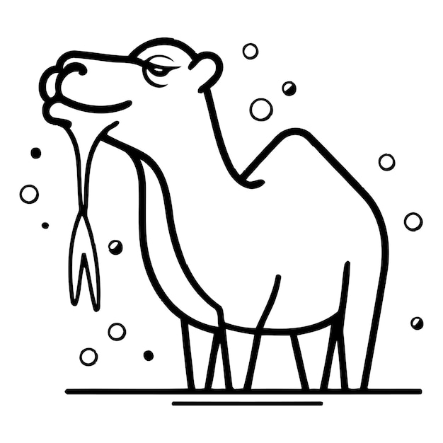 Vetor ilustração de camel vector desenho plano isolado em fundo branco