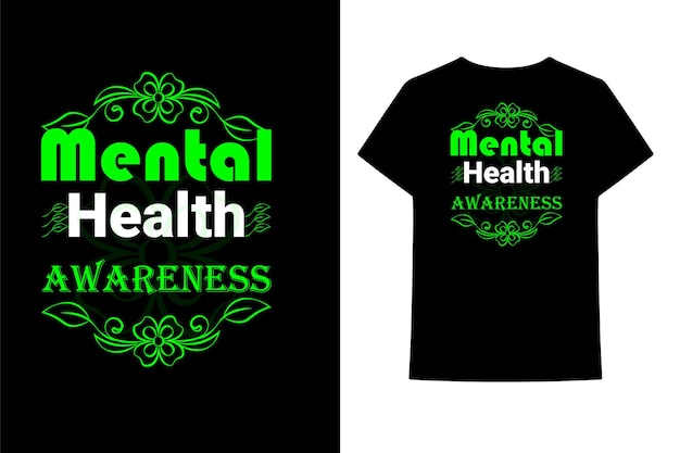 Vetor ilustração de camiseta de design de camiseta de saúde mental