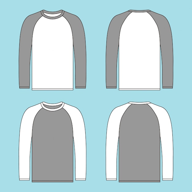 Vetor ilustração de camiseta de raglan de manga longa