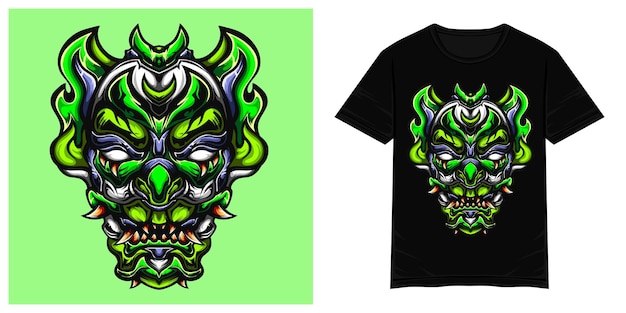 Ilustração de camiseta vetorial de monstro palhaço verde