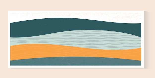 Ilustração de campo abstrato paisagem horizontal com textura colorida bandeira ecológica decorativa estética natureza ecologia ambiente design fundo vector papel de parede