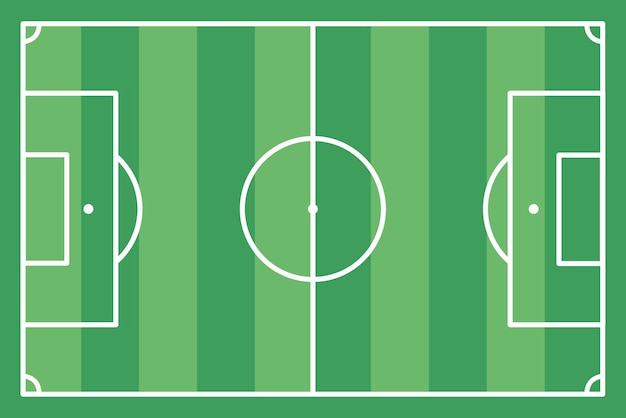 Ilustração de campo de futebol, perfeita para educação ou exemplos, padrão de campo listrado.
