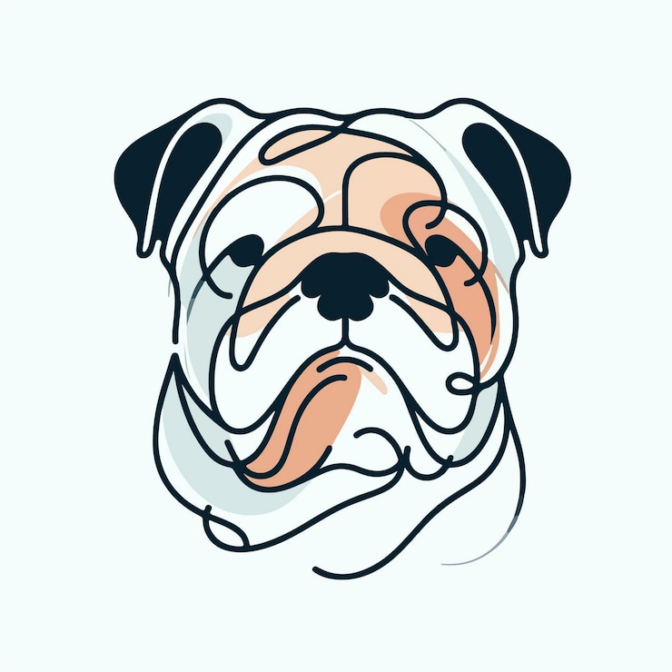 Vetor ilustração de cão com um estilo de arte de linha estética simples para cartaz