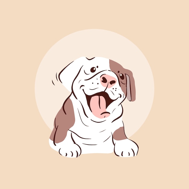 ilustração de cão de desenho animado desenhada à mão