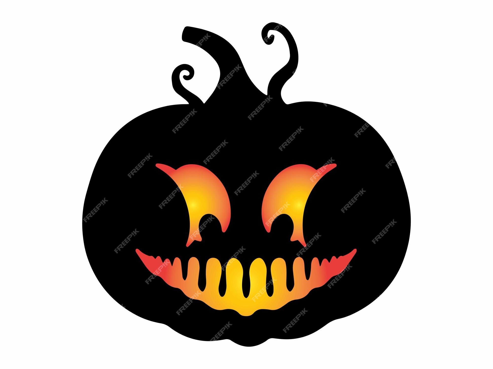 Ilustração de cara assustadora de halloween de abóbora