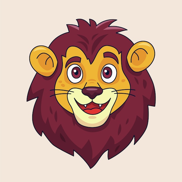 Vetor ilustração de cara de leão desenhada à mão