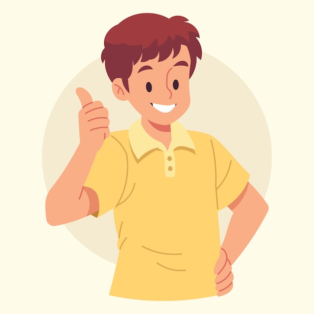 Ilustração de caracteres de sorriso plano vetorial