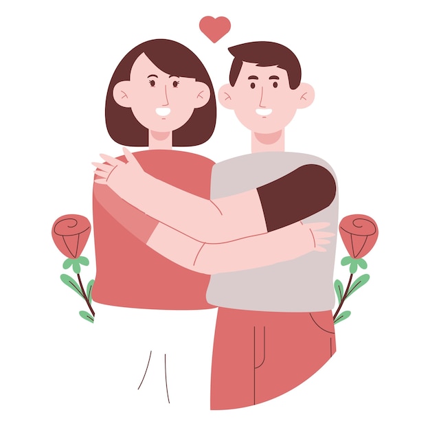 Ilustração de caráter de romance floral