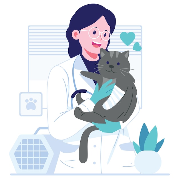 Vetor ilustração de caráter veterinário