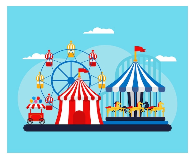 Ilustração de carnaval e circo
