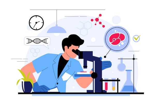 Vetor ilustração de carne cultivada em laboratório desenhada à mão