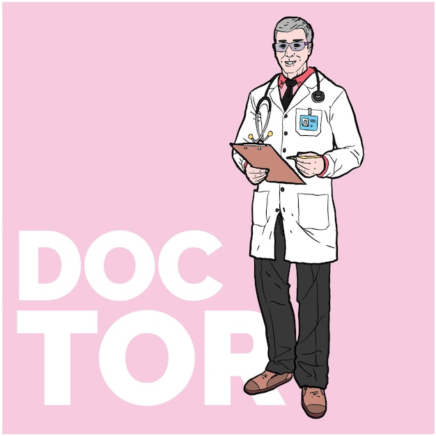 Ilustração de carreira de médico