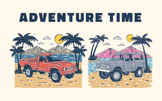 Ilustração de carro de aventura