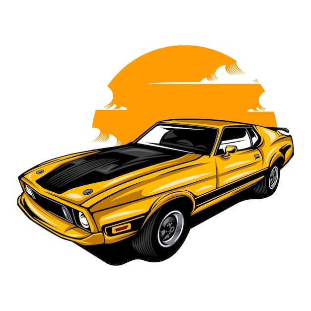 Vetor ilustração de carro retro vintage