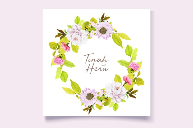 Ilustração de cartão de casamento floral de verão