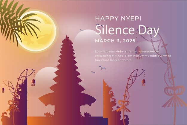 Ilustração de cartaz vetorial do Dia Happy Nyepi