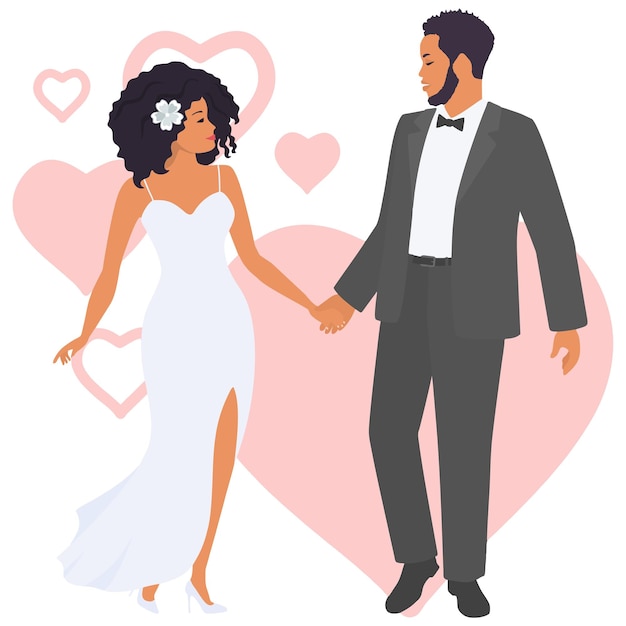 Vetor ilustração de casal de casamento