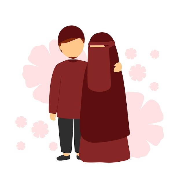 Ilustração de casal muçulmano romântico