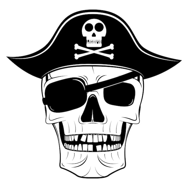ilustração de caveira pirata