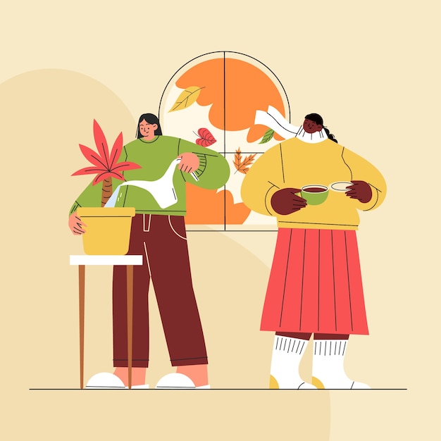 Ilustração de celebração de outono plana