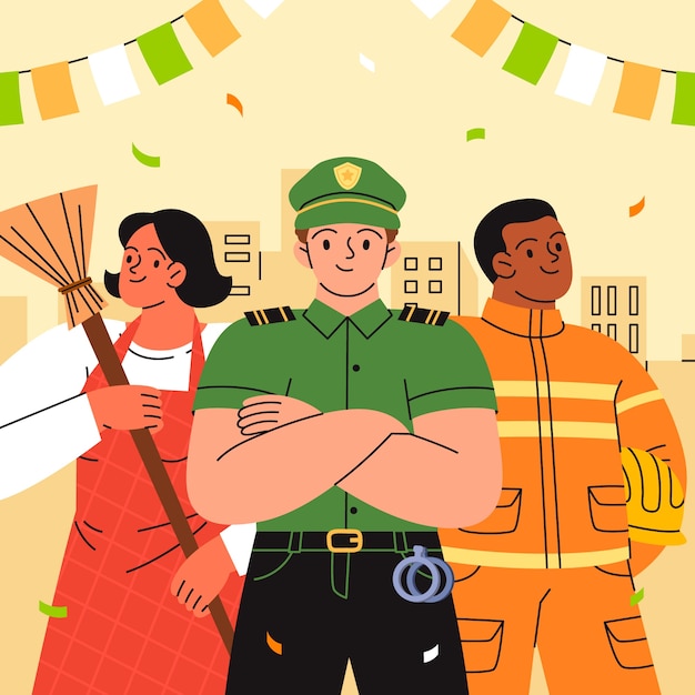 Ilustração de celebração do Dia do Trabalho