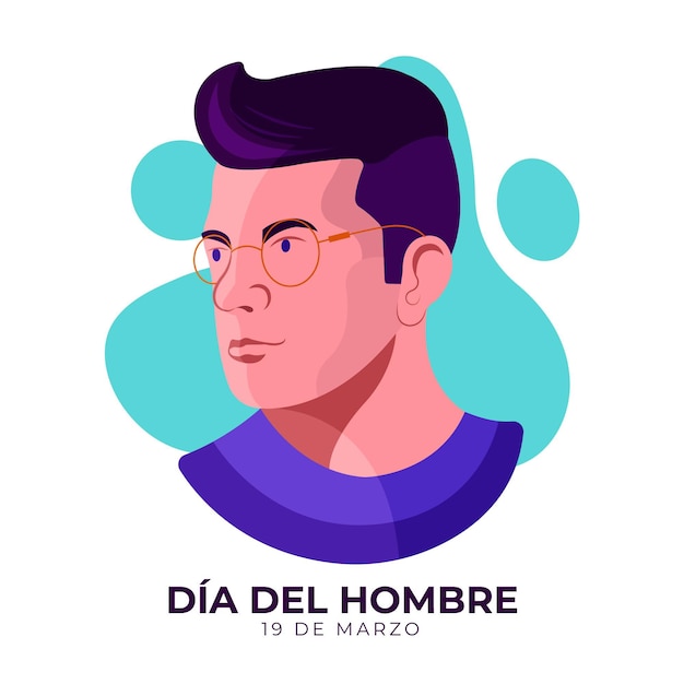 Ilustração de celebração do flat dia del hombre