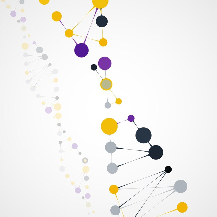Vetor ilustração de células de moléculas de dna futuristas abstratas