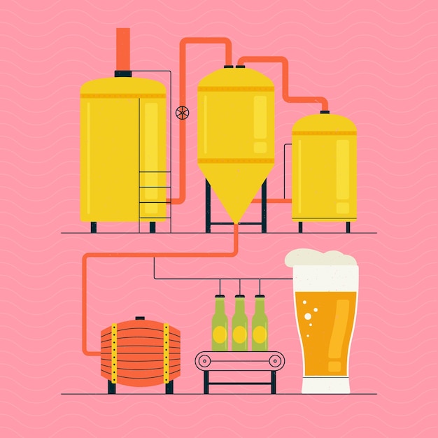 Vetor ilustração de cervejaria de design plano