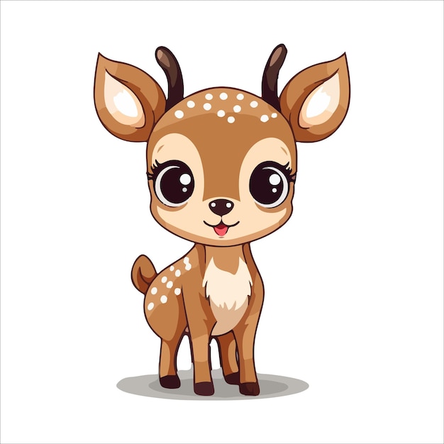 Vetor ilustração de cervo fofo kawaii