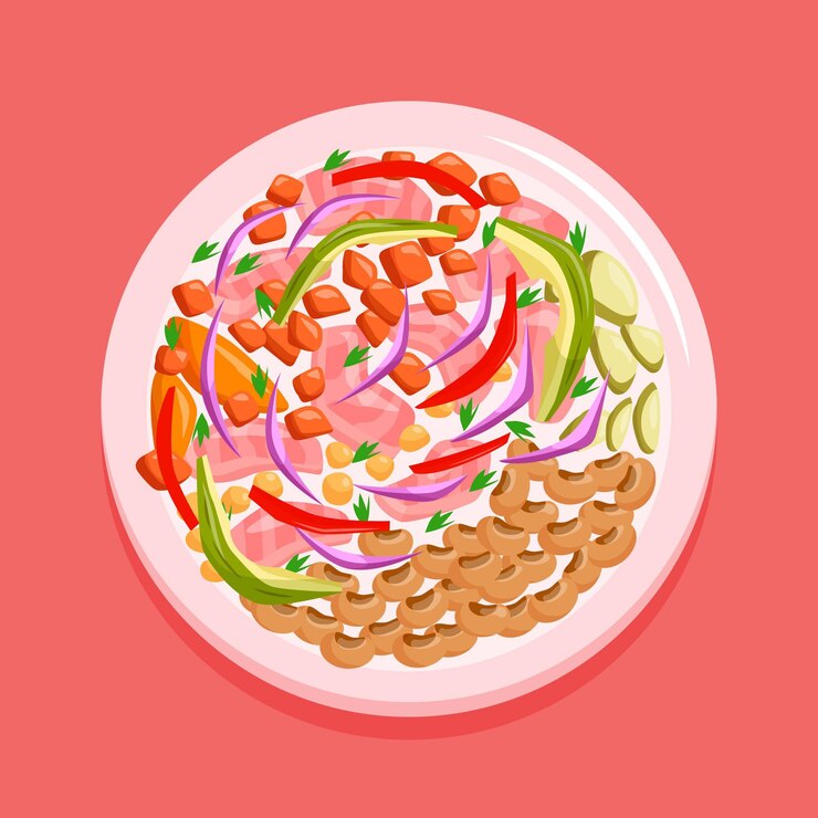 Vetor ilustração de ceviche desenhada à mão