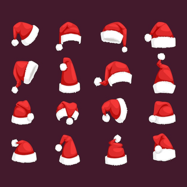 Ilustração de chapéu de Natal Papai Noel.