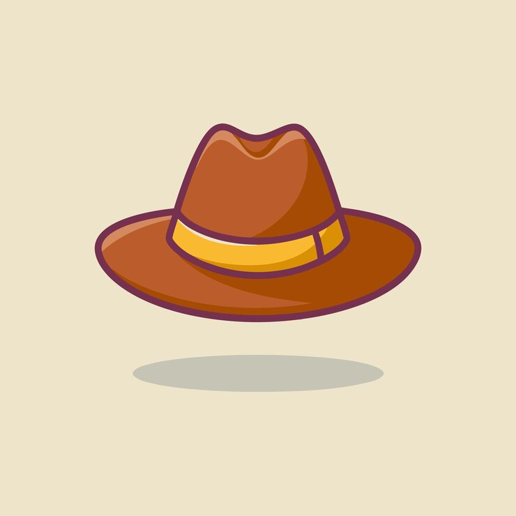 Vetor ilustração de chapéu fedora castanho