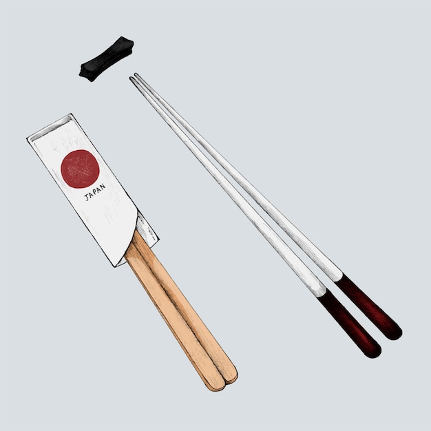 Ilustração, de, chopsticks